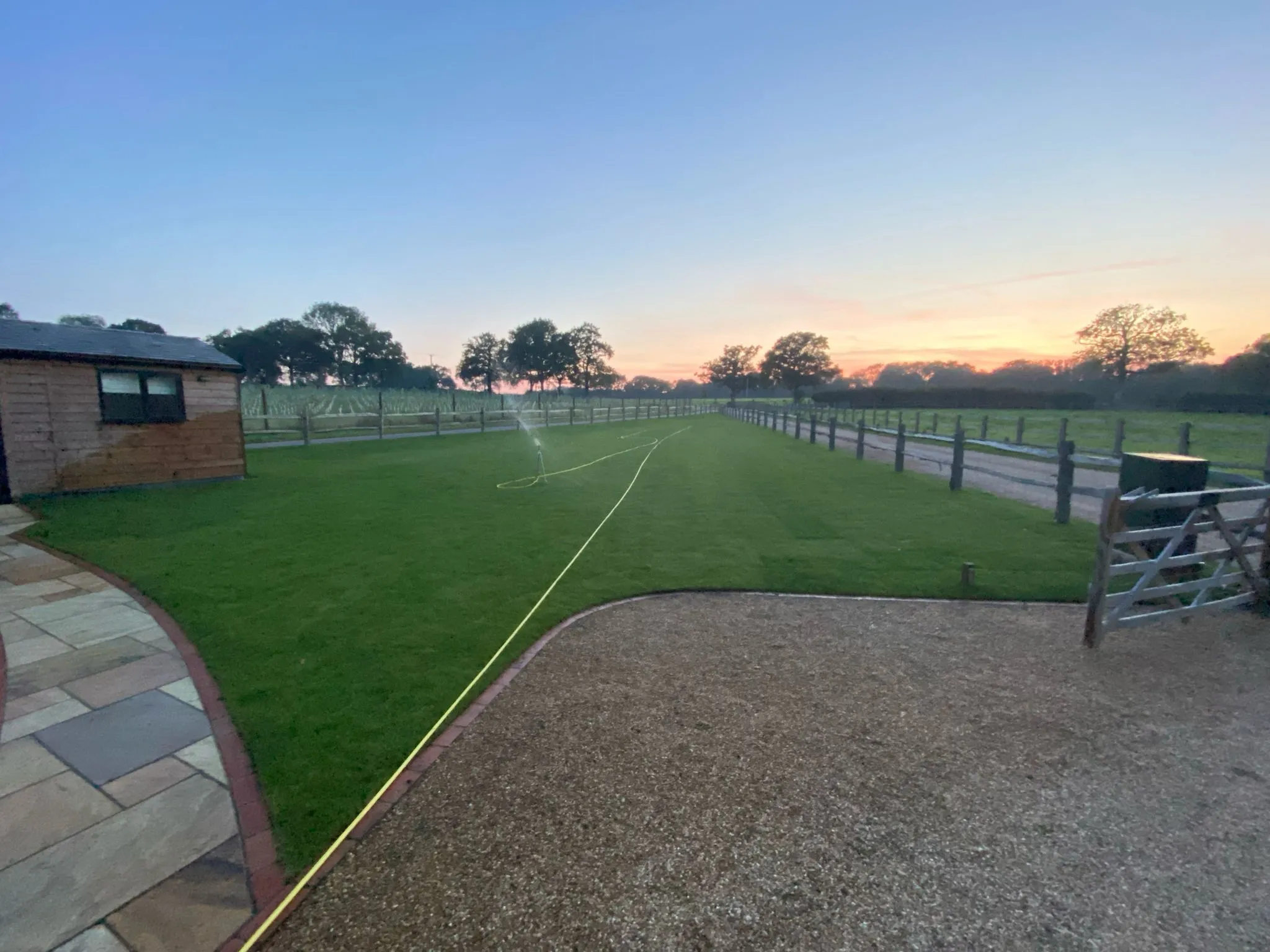 before and after grass with small patio